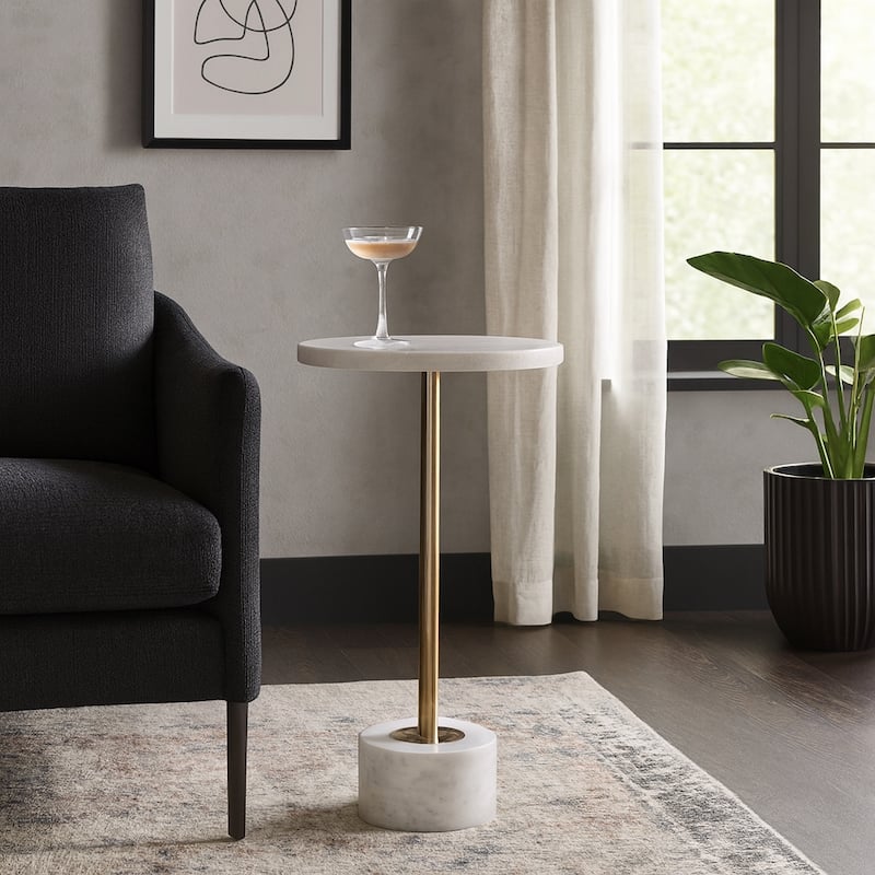 Modern Quartz Accent Side Table for Home Decor - 24" - 24.0"