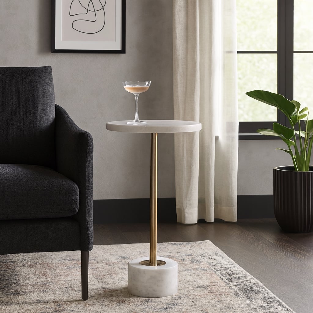 Modern Quartz Accent Side Table for Home Decor - 24" - 24.0"