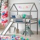 preview thumbnail 31 of 44, Twin Size House Loft Bed with Slide, Health and Comfort, White
