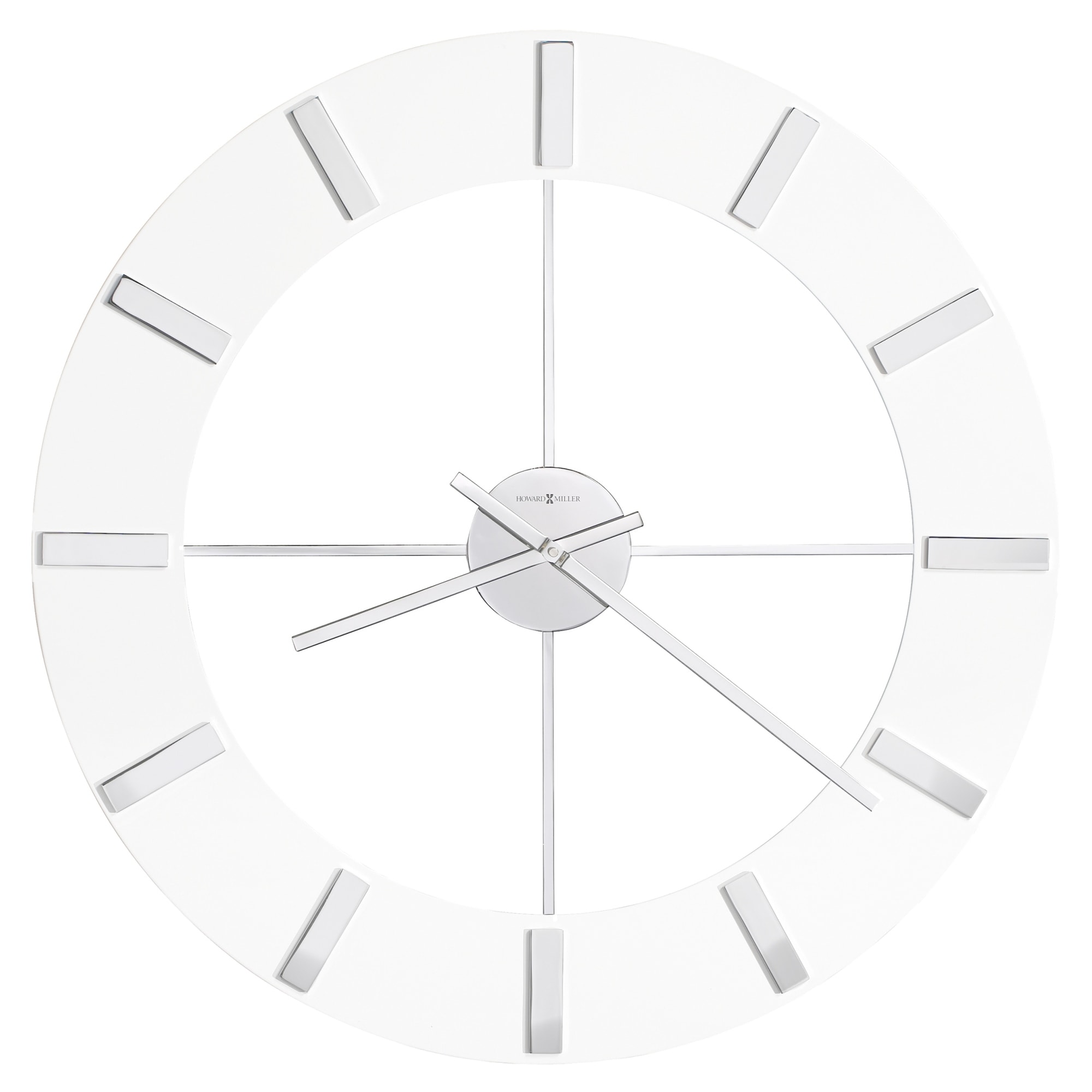 Howard Miller Pearl White 30-Inch Numberless Glass Wall Clock