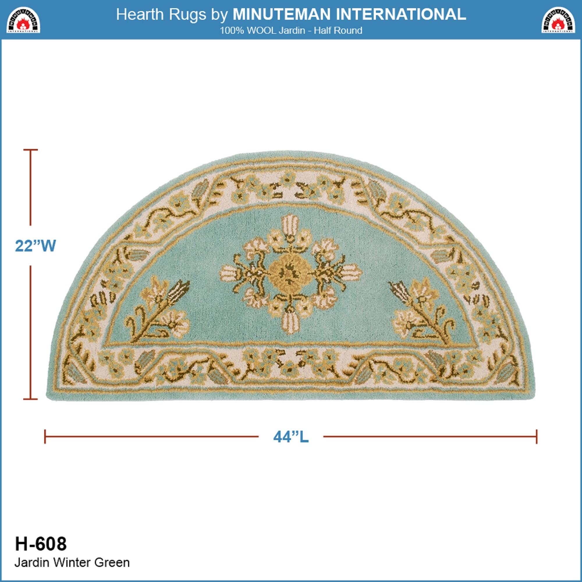Minuteman International Jardin Half Round Hearth Rug, 44 Inch Long