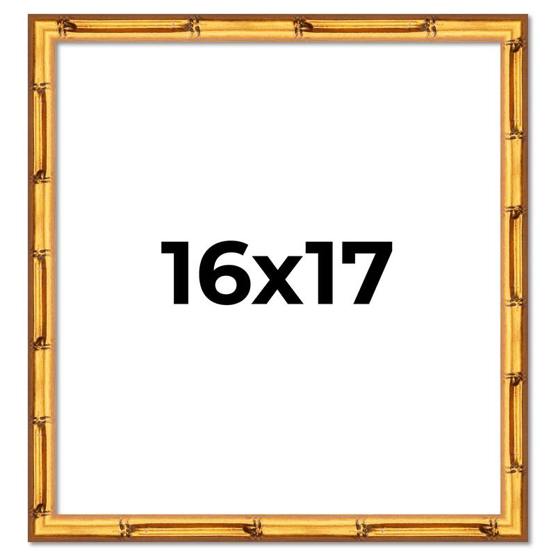 16x17 Frame Gold Bamboo Picture Frame Modern Photo Frame Includes UV Acrylic Shatter Guard Front Acid Free Foam Backing Board
