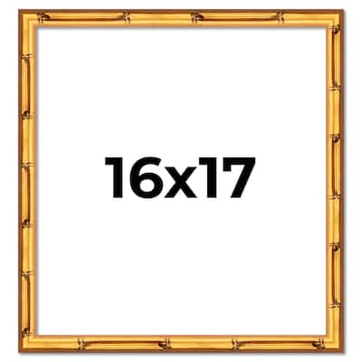 16x17 Frame Gold Bamboo Picture Frame Modern Photo Frame Includes UV Acrylic Shatter Guard Front Acid Free Foam Backing Board