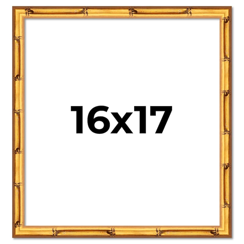 16x17 Frame Gold Bamboo Solid Wood Picture Frame | 1 Inch Moulding