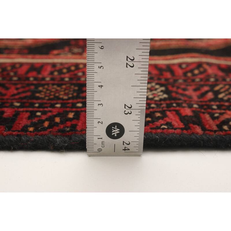 ECARPETGALLERY Hand-knotted Baluch Black Wool Rug - 3'10 x 8'1