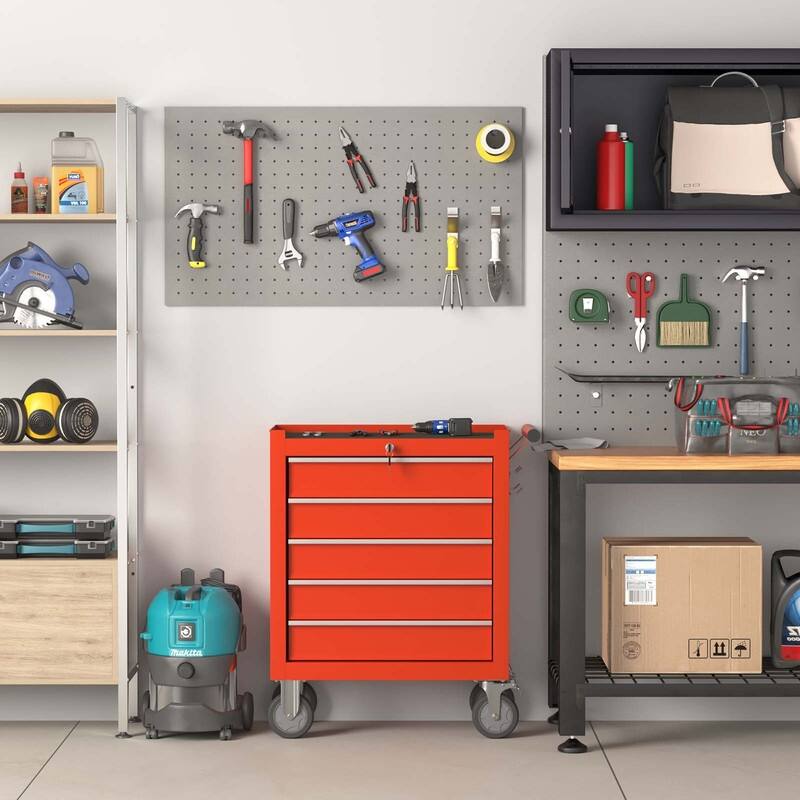 5-Drawer Heavy Duty Rolling Tool Chest Tool Storage Box - N/A
