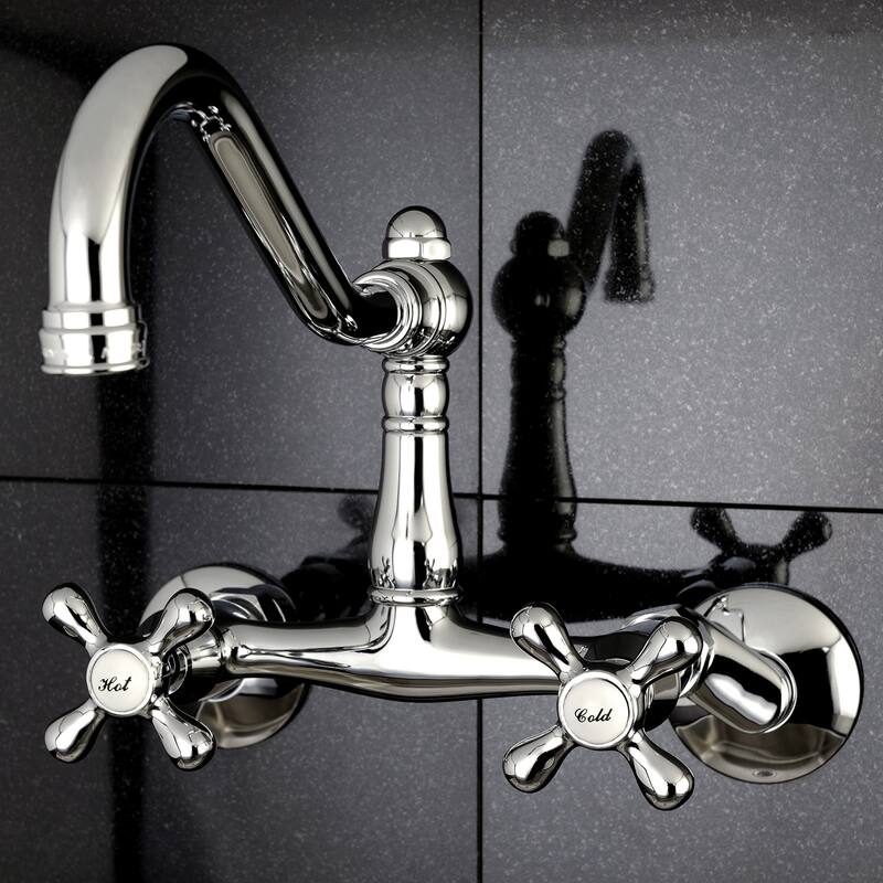 Vintage 6" Adjustable Center Wall Mount Kitchen Faucet