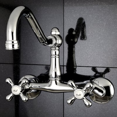 Vintage 6" Adjustable Center Wall Mount Kitchen Faucet