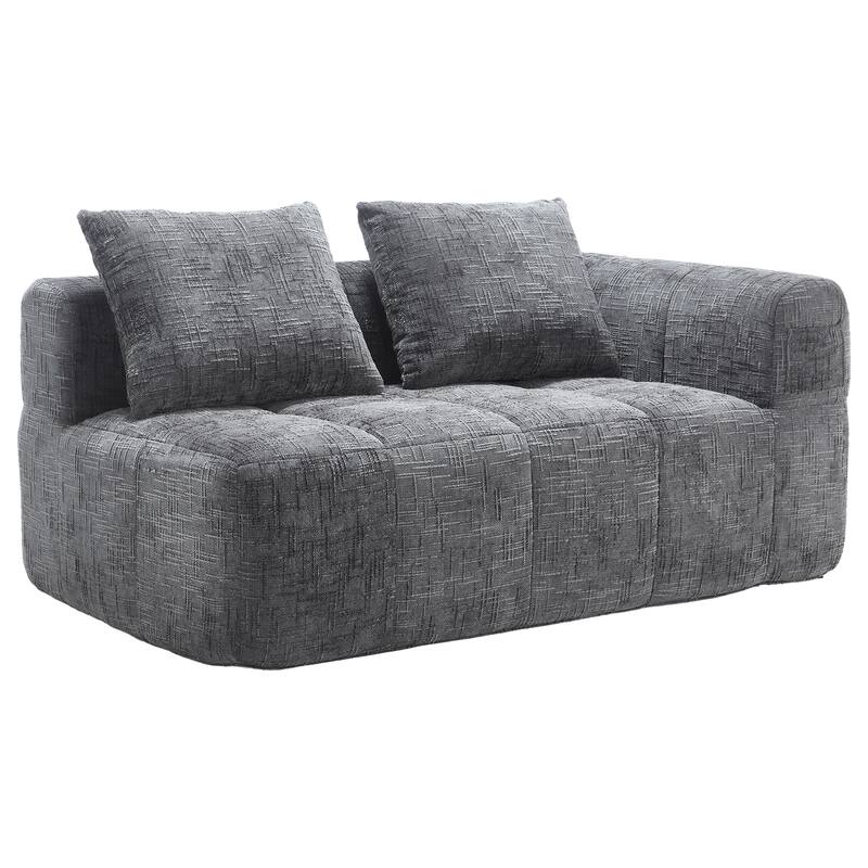 Chenille Loveseat Sofa, Minimalist Modular Sleeper for Living RoomS