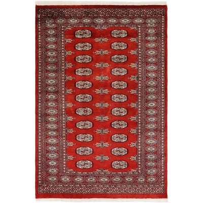 Rustic Bokhara Buchanan Rust/Beige Hand Knotted Wool Rug - 3'11'' x 5'9''