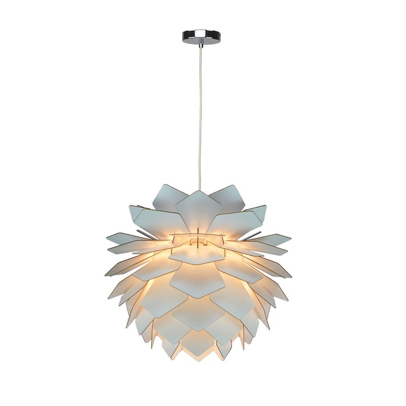 1 Light White Fixture in An Artichoke Shape