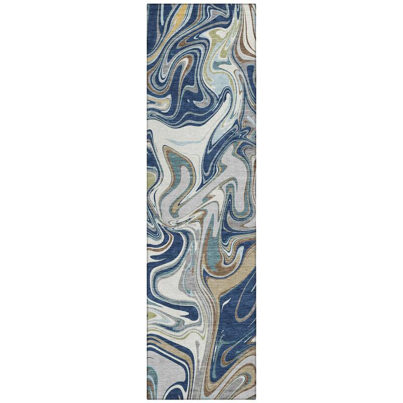 Machine Washable Indoor/ Outdoor Contemproary Fusion Chantille Rug