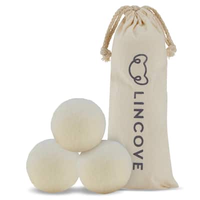 Lincove 100% Organic Wool Dryer Balls - Reusable & Durable, Efficient Drying
