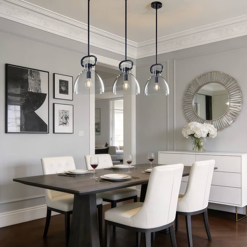 Starsky 1-Light Industrial Pendant With Glass Shade