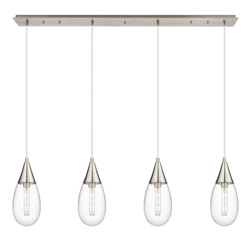 Innovations Lighting Malone - 4 Light 6" Cord Hung Linear Pendant. - Clear/Brushed Satin Nickel