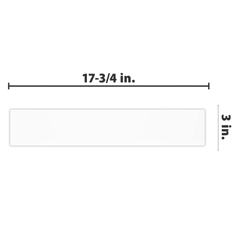 Merola Tile Battiscopa Glossy White 3-1/8" x 17-3/4" Ceramic Wall Trim - (1 Tile)