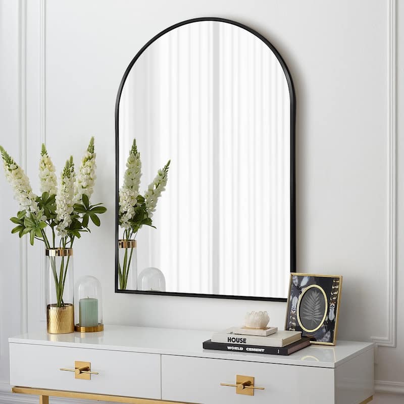 Arched Aluminum Alloy Framed Decorative Wall Mirror