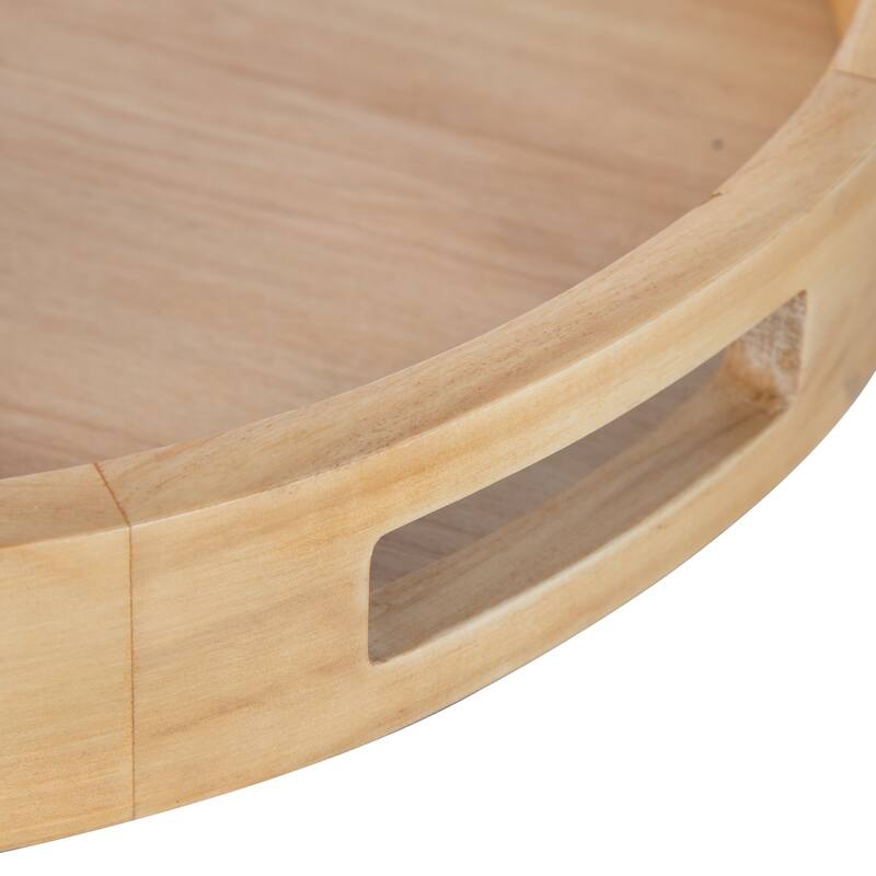 Kate and Laurel Hutton Round Wood Tray - 18" Diameter