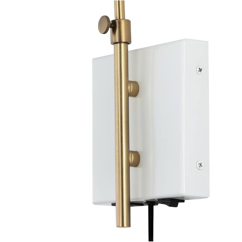 Justina Swing Arm 1-Light Modern Midcentury Iron USB Charging Port LED Sconce, by JONATHAN Y