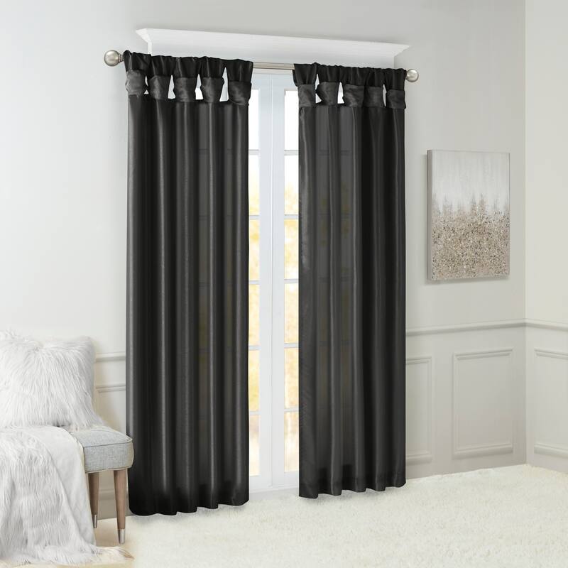 Twist Tab Total Blackout Window Curtain Panel - 120 Inches - Black