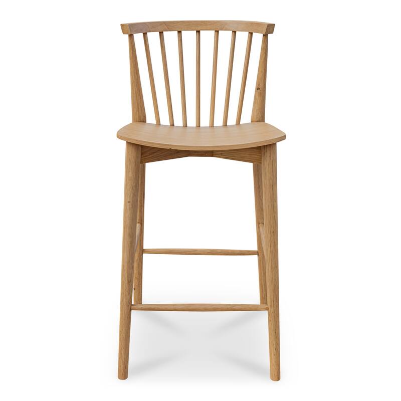 NADAAL STUDIOS Briar Counter Stool, Solid Walnut Frame, Natural Walnut - Oak