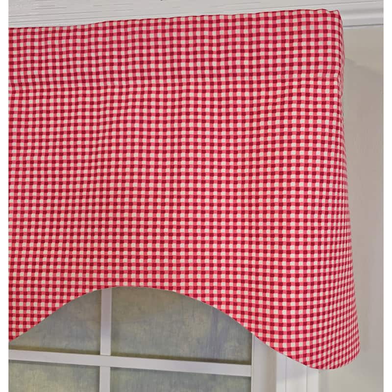 RLF Home Cherry Check Cornice Valance
