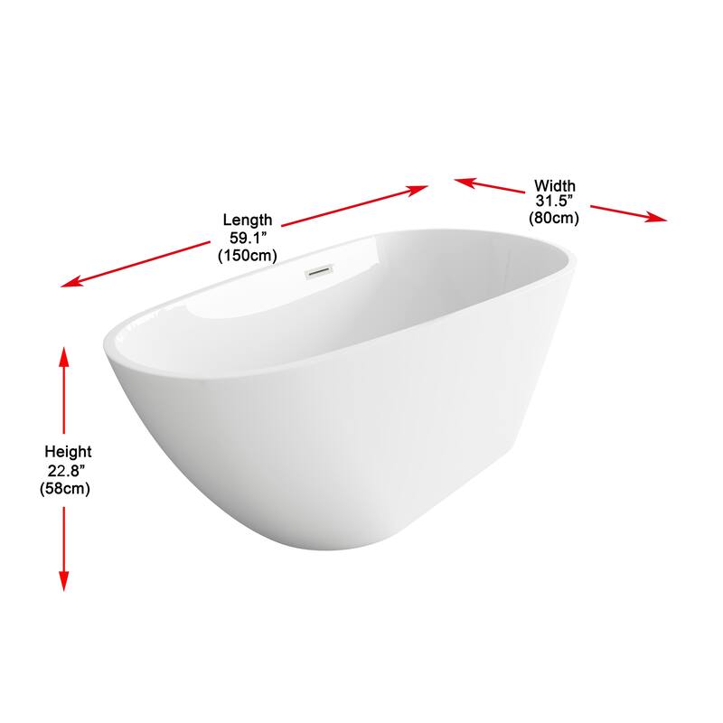 Hillary Bathtub in Glossy White