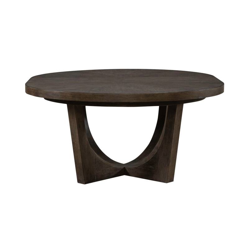 Cascade Falls Satin Espresso Pedestal Table for Dining Room - Width 60" x Depth 78" x Height 30"