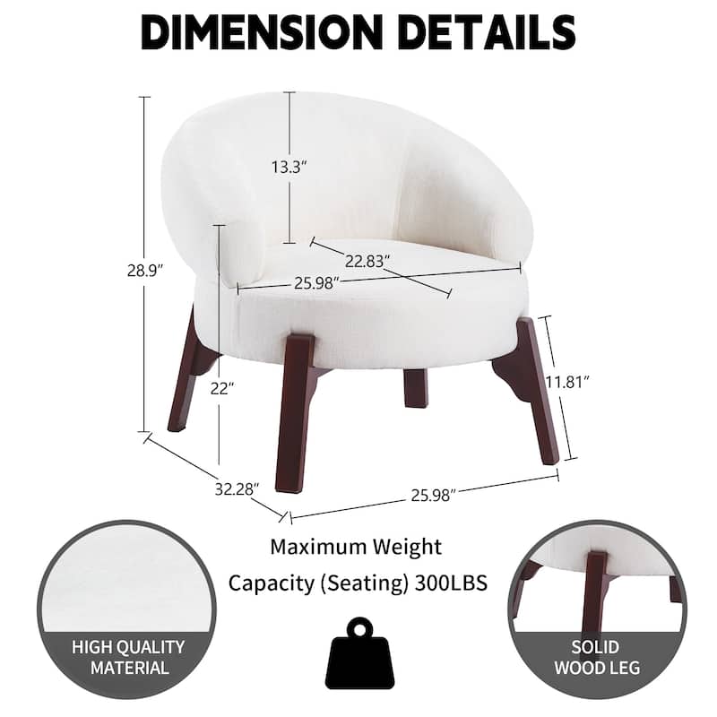 XINMICS Modern Accent Chair Upholstered Armchair for Living Room, Bedroom