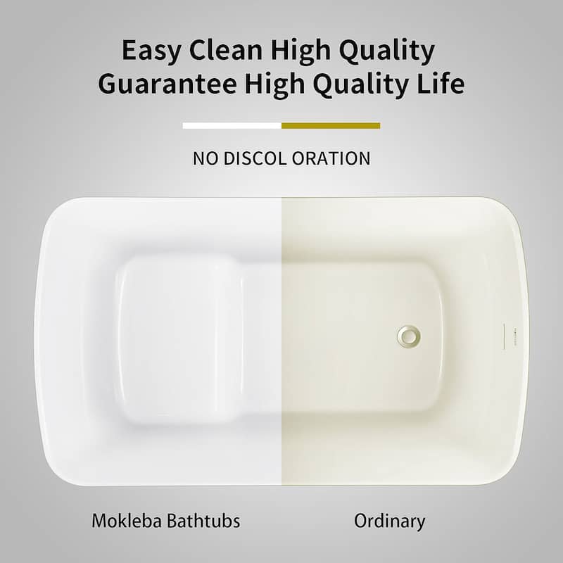 GIVINGTREE 47" L x 27"W Freestanding Soaking Acrylic Bathtub