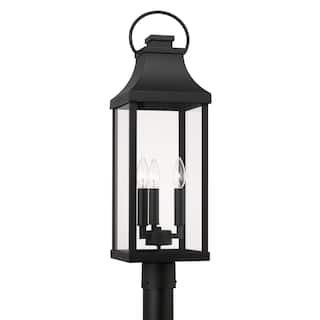 3-light Outdoor Post-Lantern w/ Clear Glass