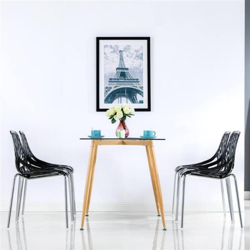 4pcs Birds Nest Style Lounge Chair Black - (21.3 x 21.3 x 33.5)"
