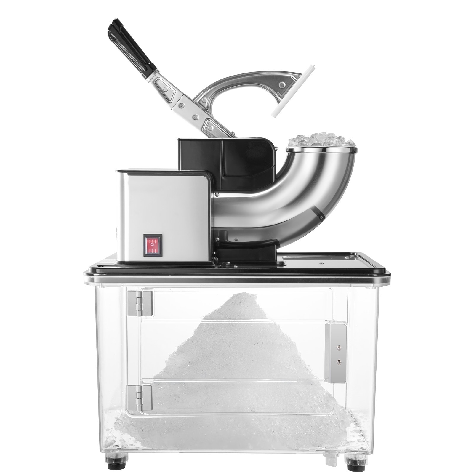 UIMOSO Ice Crusher Machine, Electric 4 Blades Snow Cone Maker, Stainless Steel Shaved Ice Machine with Bowl and Cover