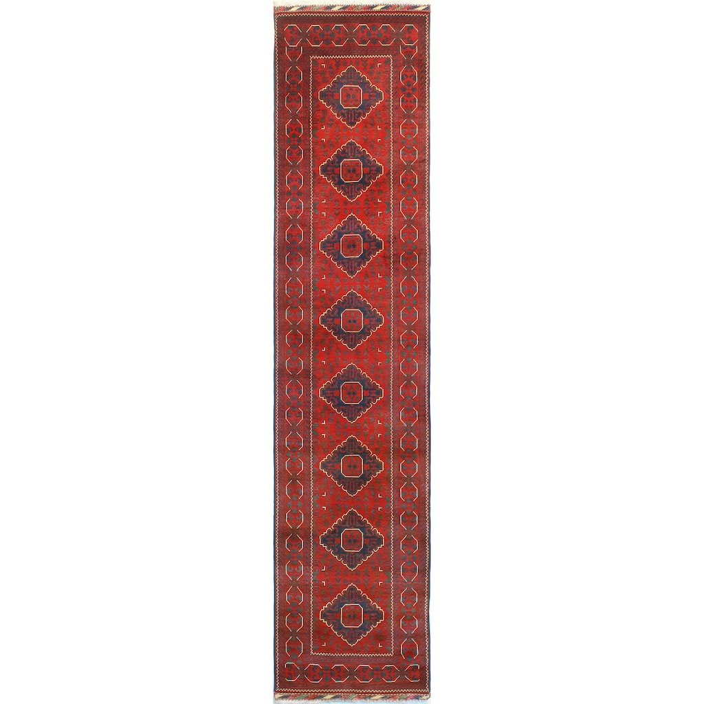 Khamyab Merritt Red/Navy Runner - 2'9" x 12'5"