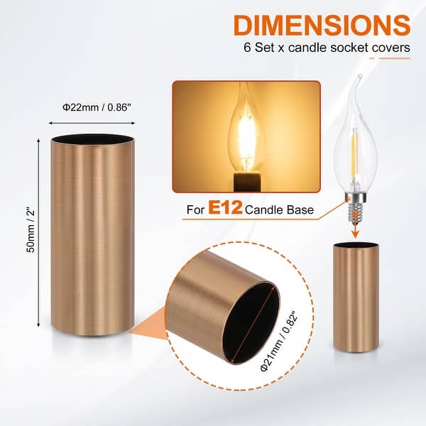 dimension image slide 53 of 102, Metal Chandelier Socket Sleeves Insulation Heat Shrinkable