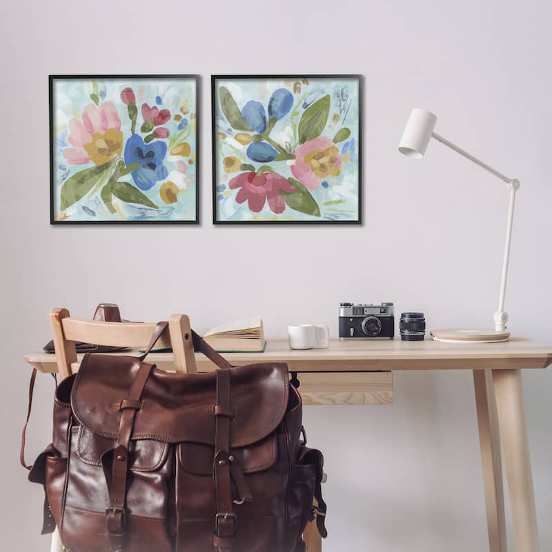 Stupell Eclectic Flower Bundles Framed Giclee Art Design By June Erica Vess (Set of 2)