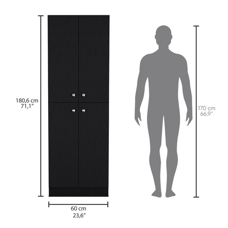 Kitchen Storage Cabinet 71" Height,with 4 Doors,5 Adjustable Shelves,Freestanding Cupboard for Dining Room