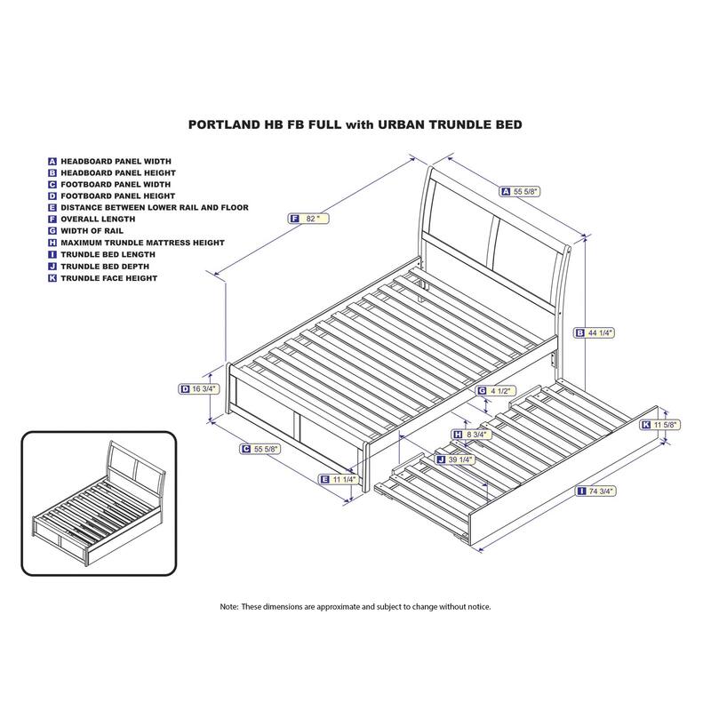 Full Platform Bed with Trundle - Walnut Finish, Baroque Design, Twin Size, Matching Footboard