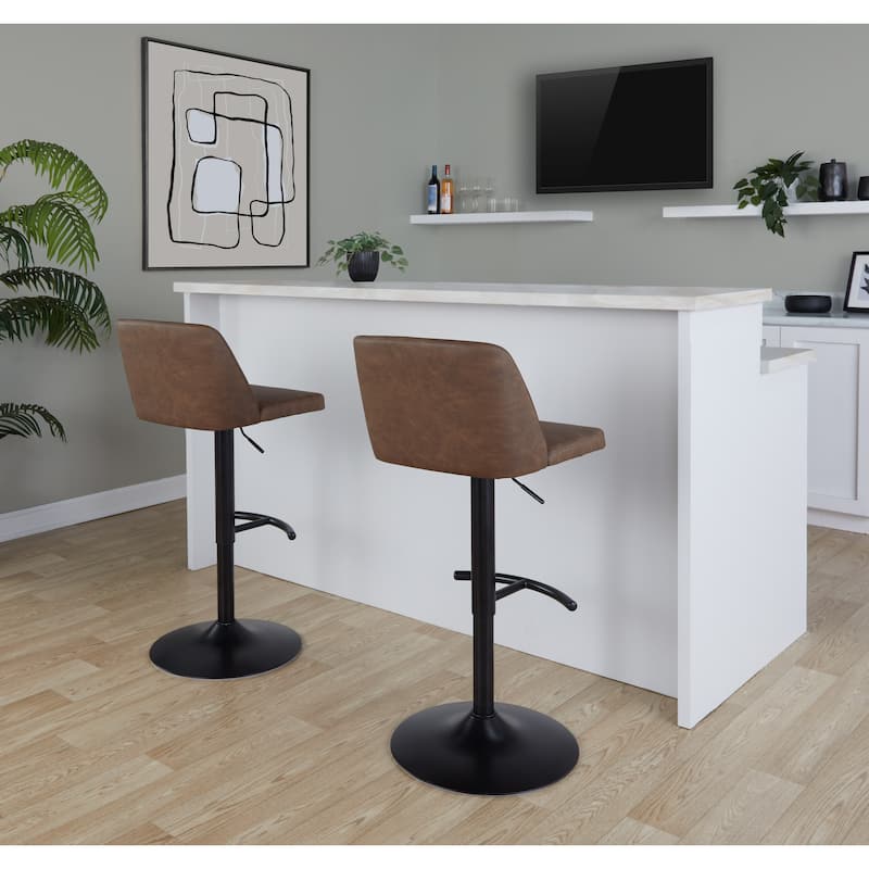 Strick & Bolton Oscar Adjustable Bar Stool with Rounded T Footrest (Set of 2)