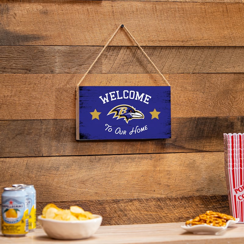 Baltimore Ravens Wooden Door Decor Wall Sign - Multi-Color - 6 x 11