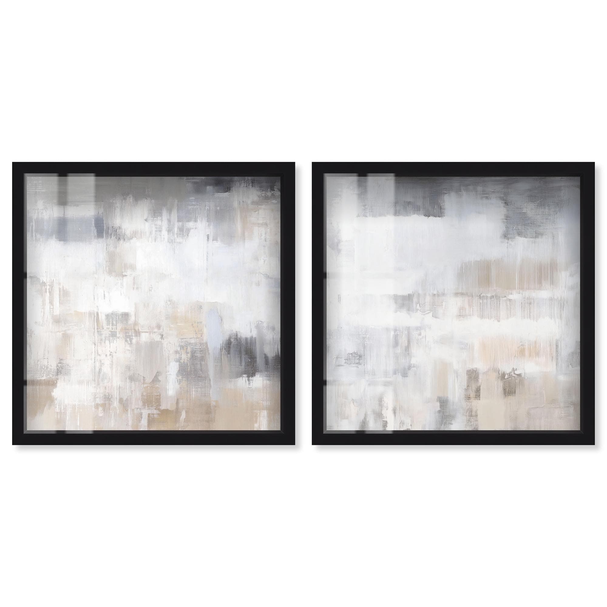 Luxe Minimalist Abstract Art 2 Panel Set Shadowbox Print by Art Remedy