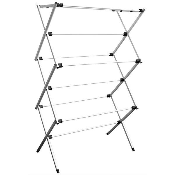 Shop Home Basics Collapsible Metal Clothes Drying Rack Silver