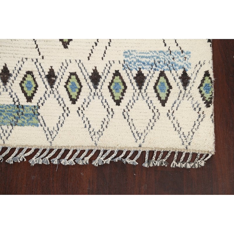 Modern Vegetable Dye Oriental Moroccan Berber Area Rug Wool Handmade - 5'9" x 9'3"