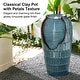 preview thumbnail 40 of 150, Glitzhome Oversized LED Lighted Ceramic Pot Floor Fountains for Outdoor Garden
