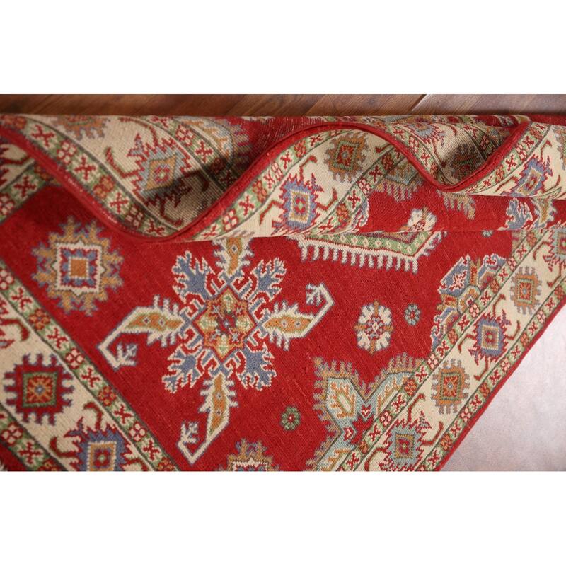 Kazak Accent Rug Hand-Knotted Oriental Wool Carpet - 3'4"x 4'10"
