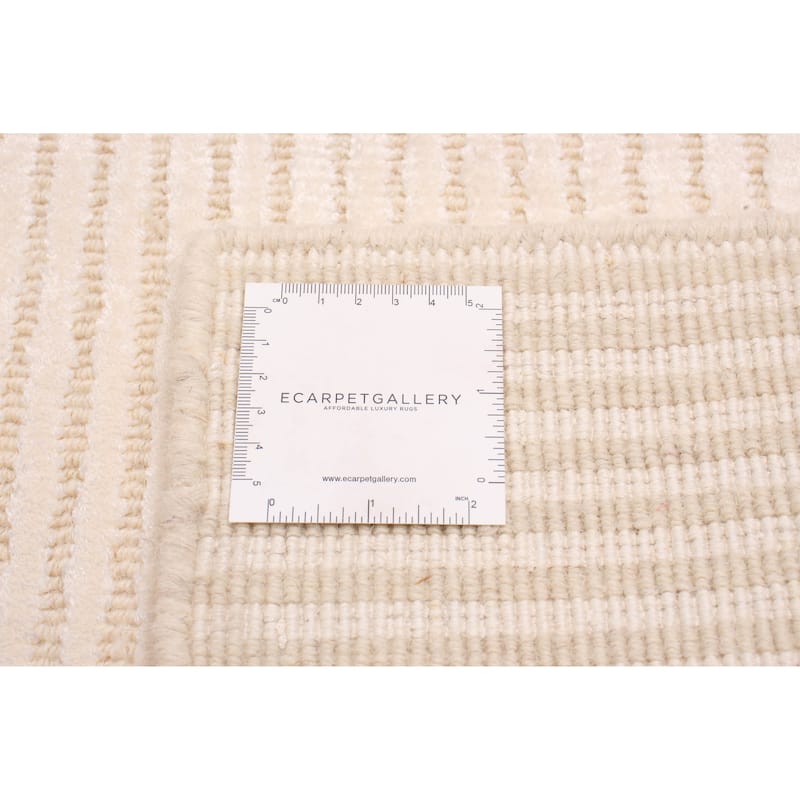 ECARPETGALLERY Hand-knotted Opulence Cream Viscose, Wool Rug - 3'6 x 5'3