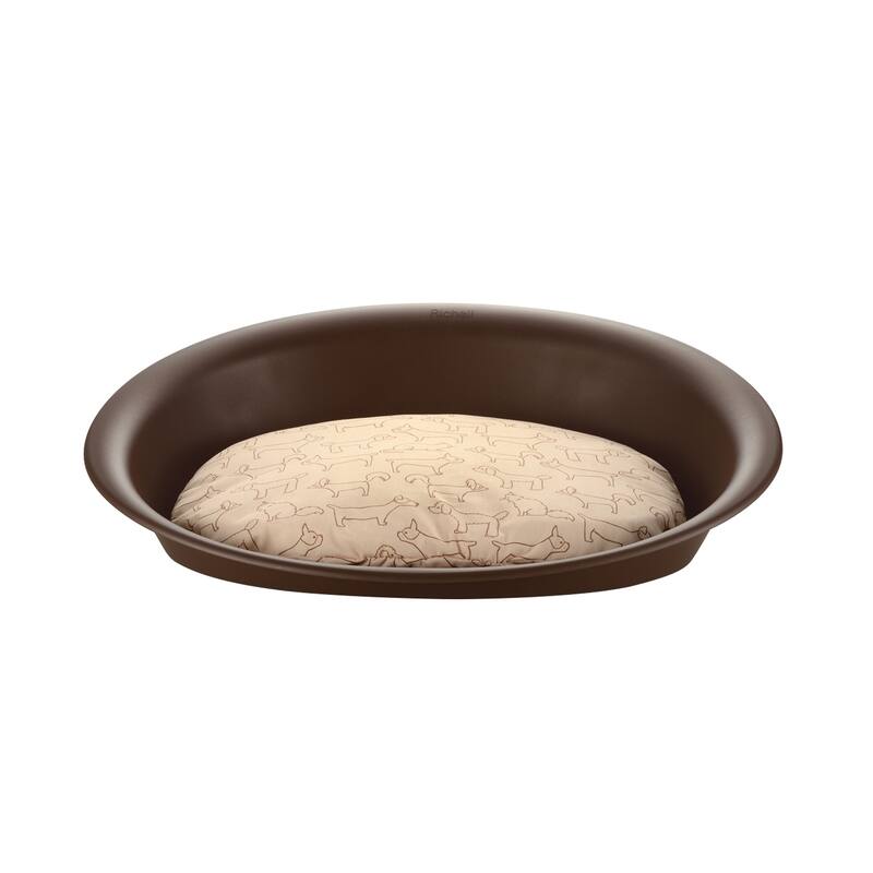 Medium 21.7x16.1x2.2" Oval Pet Bed, Brown