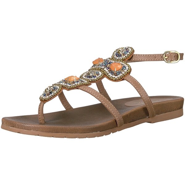 Kenneth Cole REACTION Womens Chase Me Flat Sandal Tan Size 60 Kenneth Cole REACTION Womens Chase Me Flat Sandal Tan Size 60