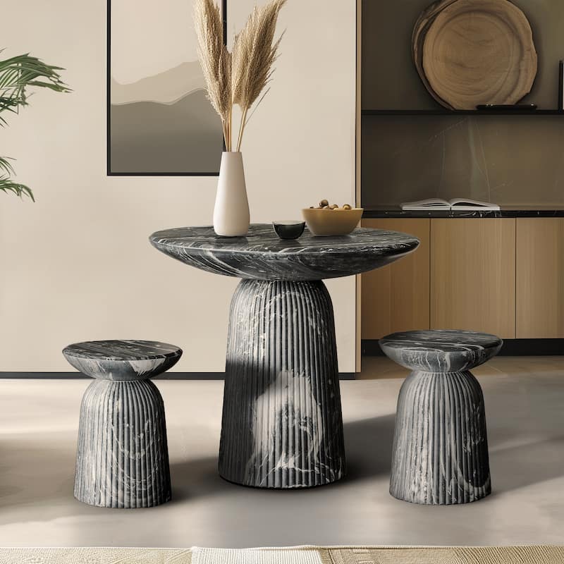 Studio London Faux Travertine Bistro Table Maddox Concrete Patio Table