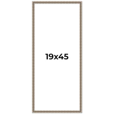 19x45 Frame Silver Versailles Ornate Solid Wood Picture Frame | 1 Inch